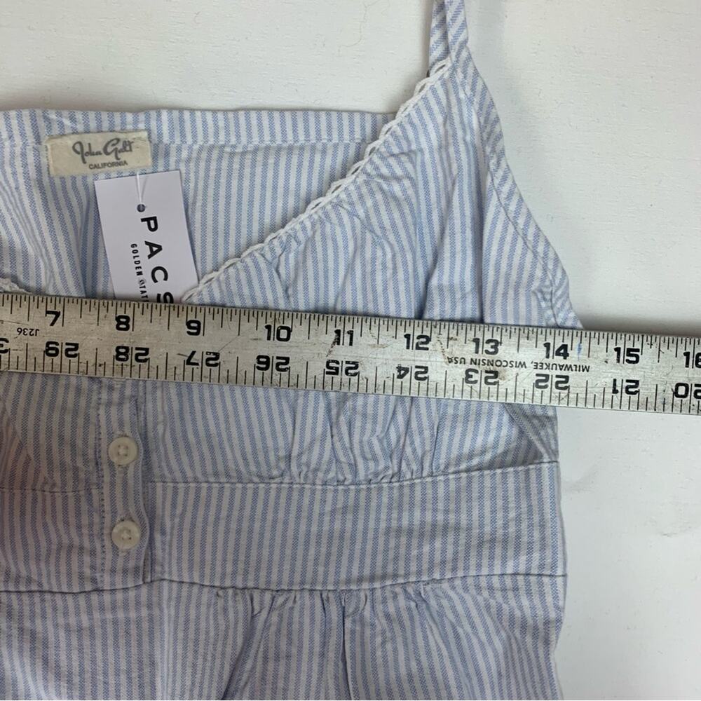 John Galt women's one size small stripe dress blue white seersucker brandy mini - Picture 11 of 13